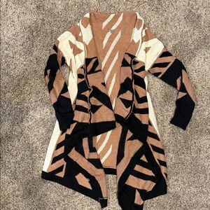 Charlotte Russe Black and Brown Patterned Cardigan